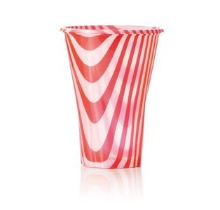 Bicchiere drink mix rosso con coperchio Alcas - cc 400 - 50 pezzi