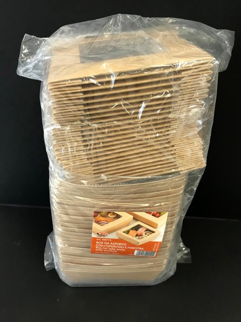 Box da asporto con coperchio e finestra - 25 pezzi
