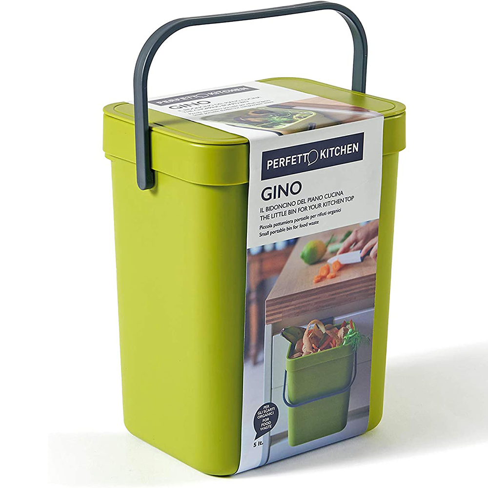 Perfetto PATTUMIERA UMIDO/RIFIUTI ORGANICI - collezione GINO - 5 lt. - Colore: Verde Muschio
