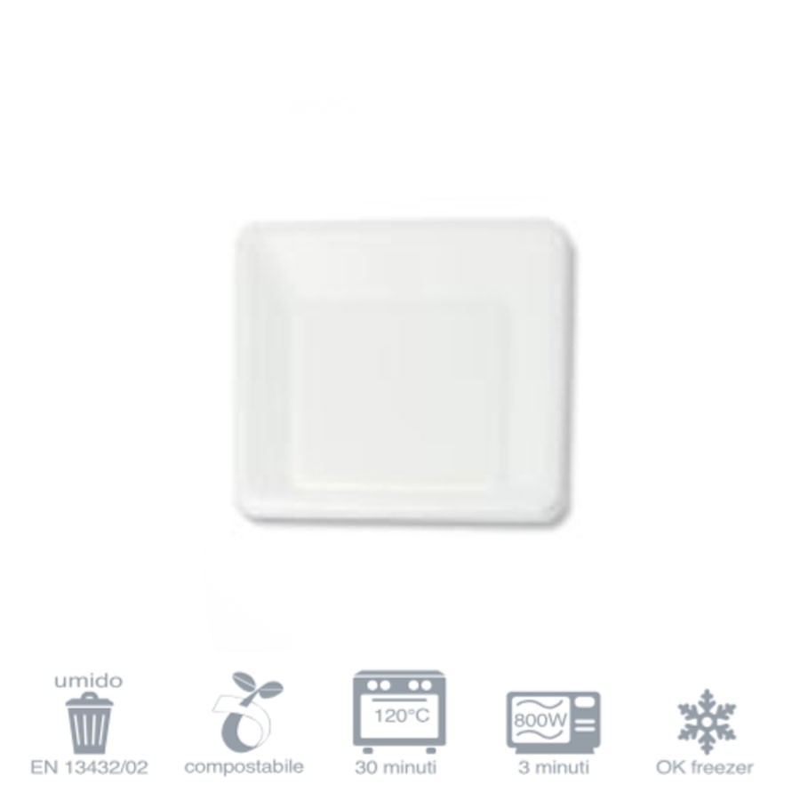 Piatto quadrato piccolo cm. 16x16 - 50 pz.