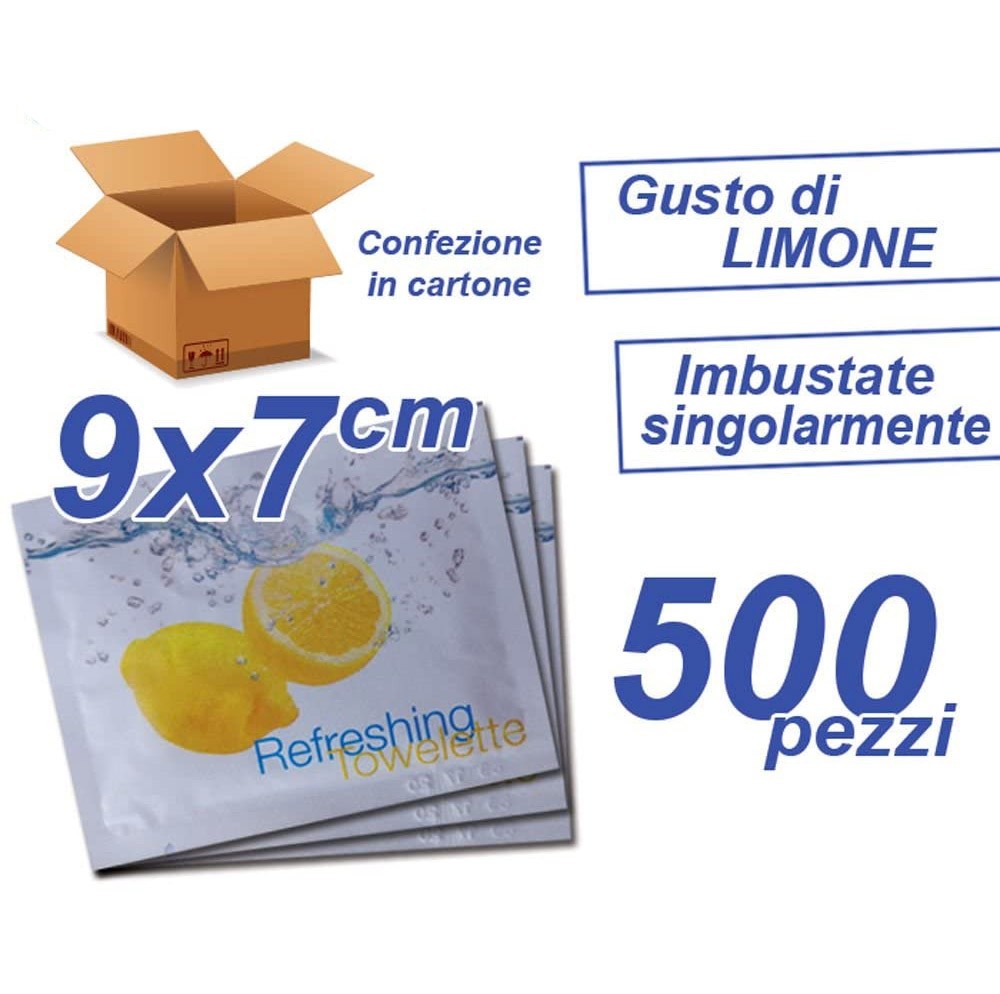 Salviette mani rinfrescanti al limone - pezzi 500