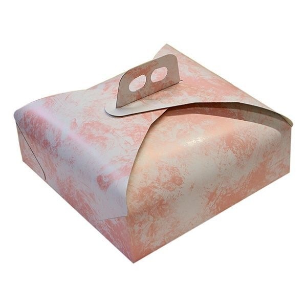 Scatola torta spatolato rosa cm. 27x27 - 25 pezzi