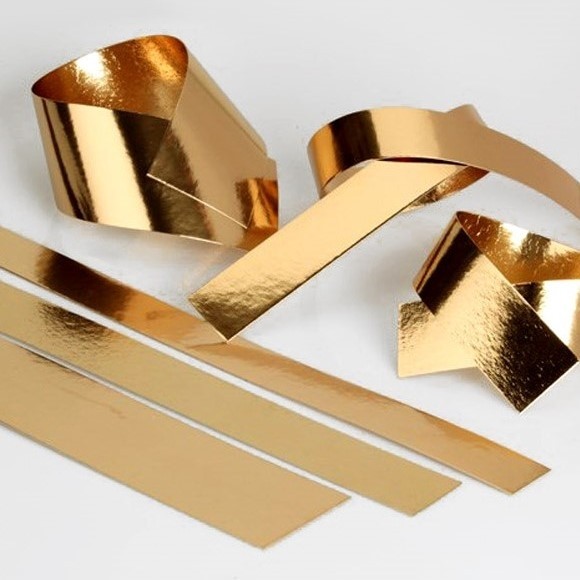Strisce in cartone per pasticceria - colore oro - cm. 5x70 - 10 kg.