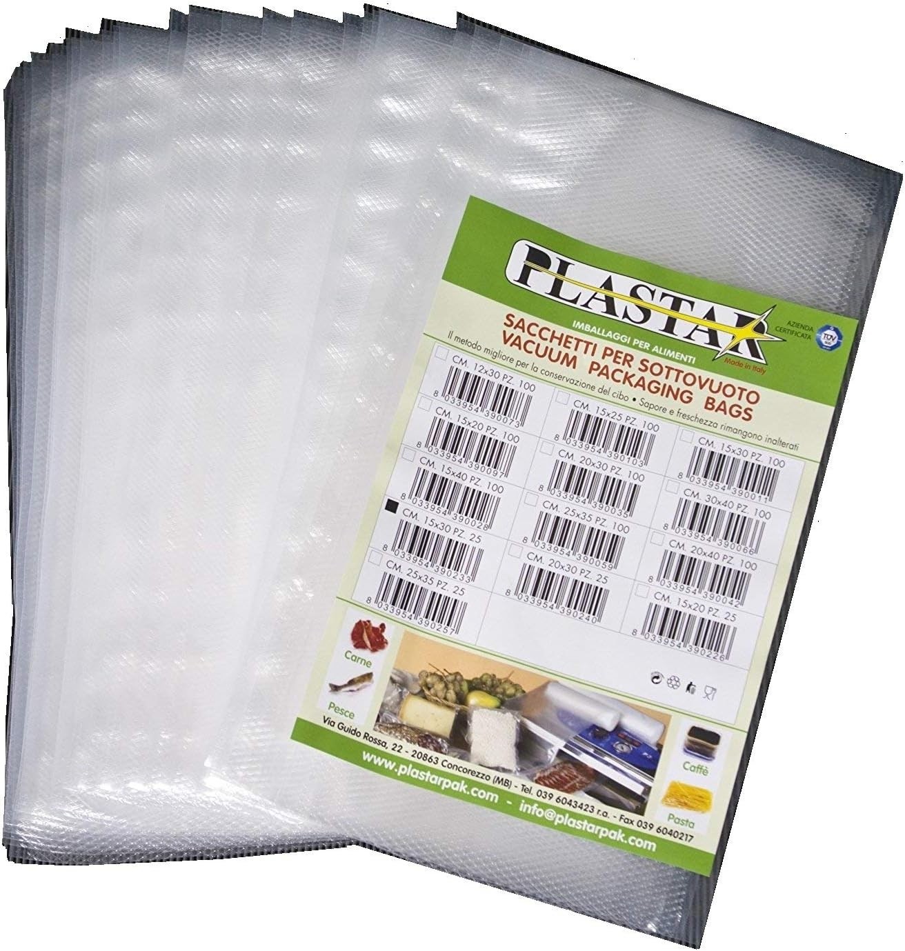 Plastar Pak - 100 Buste 25x35 per Sottovuoto alimenti