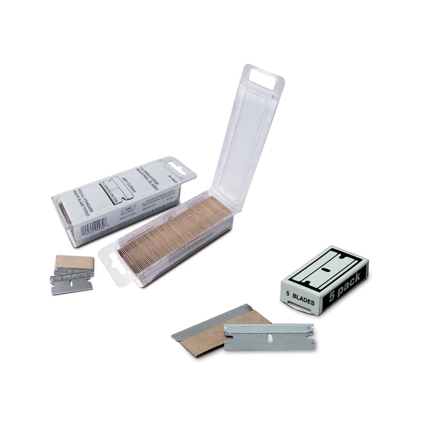 Scatola con 5 lame per raschietto per vetri