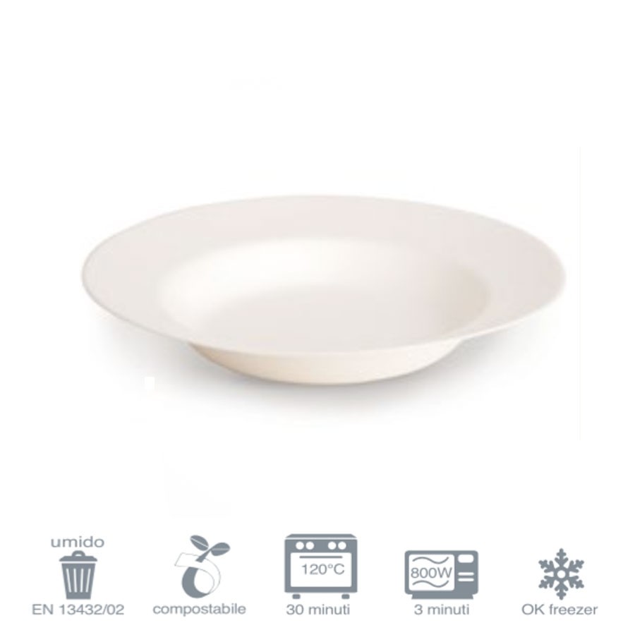 Piatto Bio fondo Gourmet Ø23 - 50 pezzi