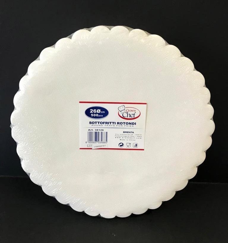 Sottofritti tondi diametro=26 cm. - Pacchetto da 500 pezzi
