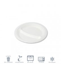 Piatto tondo bio - 2 scomparti Ø23 - 1000 pezzi