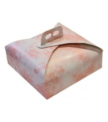 Scatola torta spatolato rosa cm. 21x21 - 25 pezzi